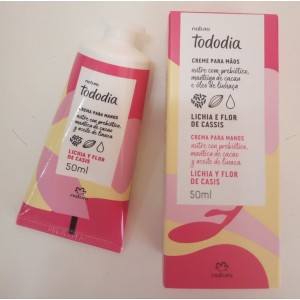 CREME PARA AS MÃOS NATURA TODO DIA LICHIA E FLOR DE CASSIS 50ML