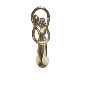 Enfeite Casal Metalizado De Porcelana