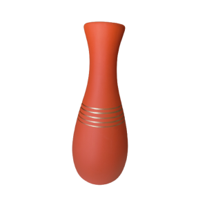 Vaso Laranja Listras Douradas M