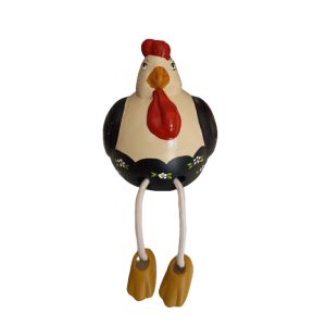 Galinha Articulada Preta E Bege