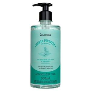 Álcool Gel com Óleo Essencial de Menta Piperita - 500ml