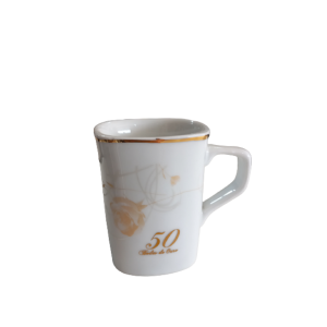 Mini Caneca Quadrada De Porcelana 50 Anos Bodas De Ouro