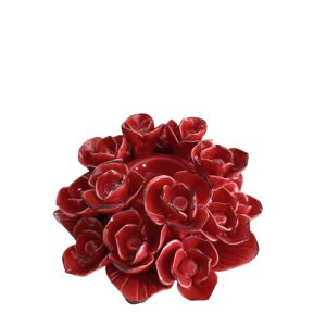 Castiçal Flores Vermelhas