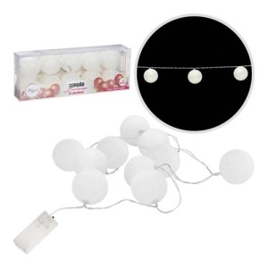 Cordão luminoso de bolas brancas