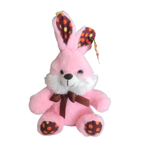 Coelho Rosa com Bolinhas 18 cm