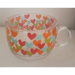 CANECA EM VIDRO ESTAMPADA 468ML