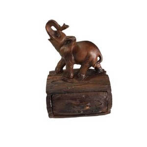 Elefante Porta Jóia Marrom