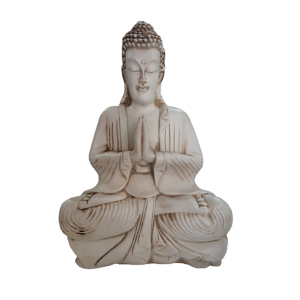 BUDA HINDU BRANCO GRANDE DE RESINA