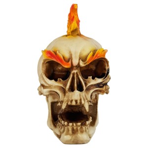 CRÂNIO MOICANO FOGO DE RESINA