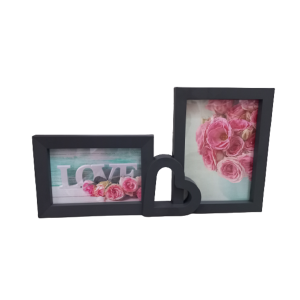 Porta Retrato Preto para 2 Fotos