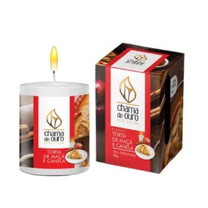 Vela Perfumada Chama De Ouro- Maça E Canela 60g