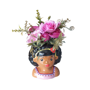 Cachepot Vaso Africana de Porcelana