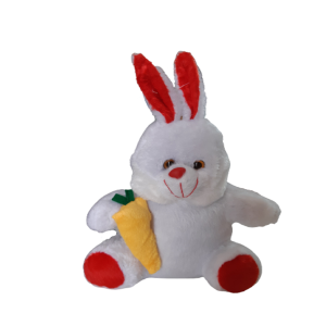 COELHO DE PELUCIA BRANCO COM CENOURA